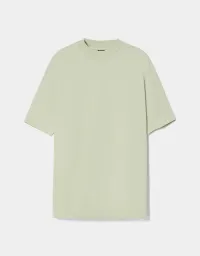 T-Shirt im Slim-Fit mit geripptem Stehkragen